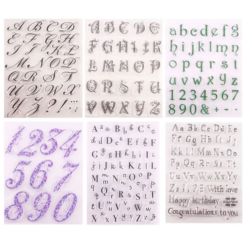 Alphabet Letter Number Clear Stamps Transparent Silicone Stamp for Card Making DIY Scrapbooking Dandelion Stamps Happy Birthday