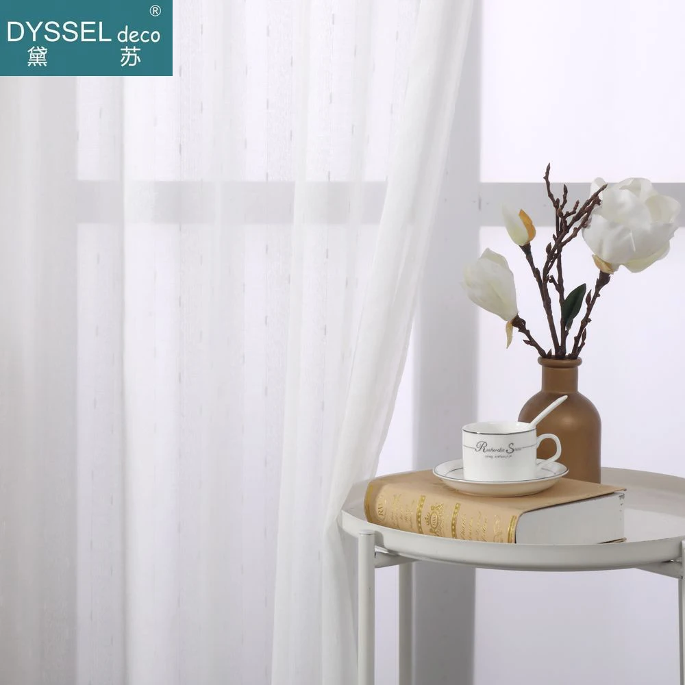 

Современные льняные полосатые снежные тюлевые люверсы Dyssel Deco в европейском стиле для окна дома для кухни гостиной спальни