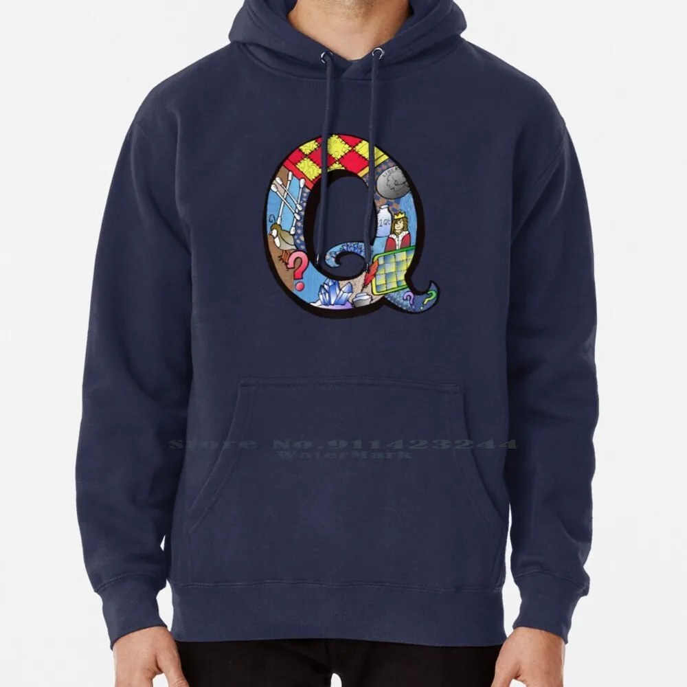 Doodle Letter Q Hoodie Sweater 6xl Cotton Doodle Letter Q Alphabet Letters Cute Q Tip Quack Quail Quarter Queen Question Mark