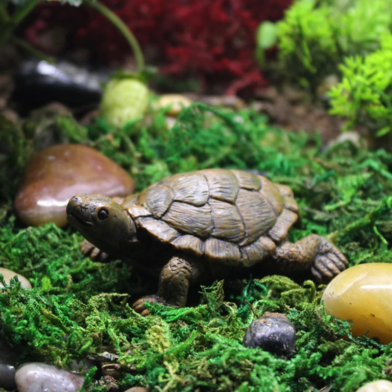 Mini modello tartaruga figurine in resina fata giardino miniature acquario accessori terrario fai da te decorazione del paesaggio artificiale