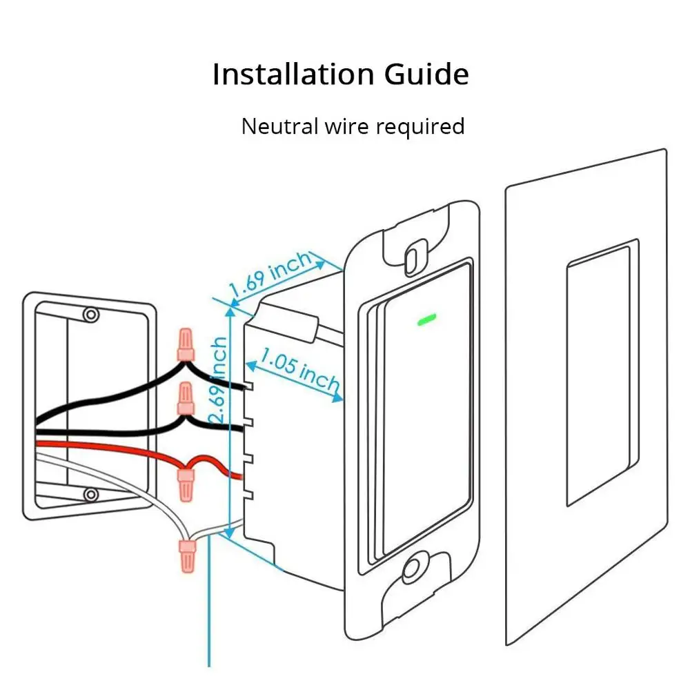 Zemismart Tuya WiFi 2 Way สวิทช์ Neutral ต้องใช้สวิทช์สวิทช์ Alexa Google Home Control ไม่ต้องใช้ Hub