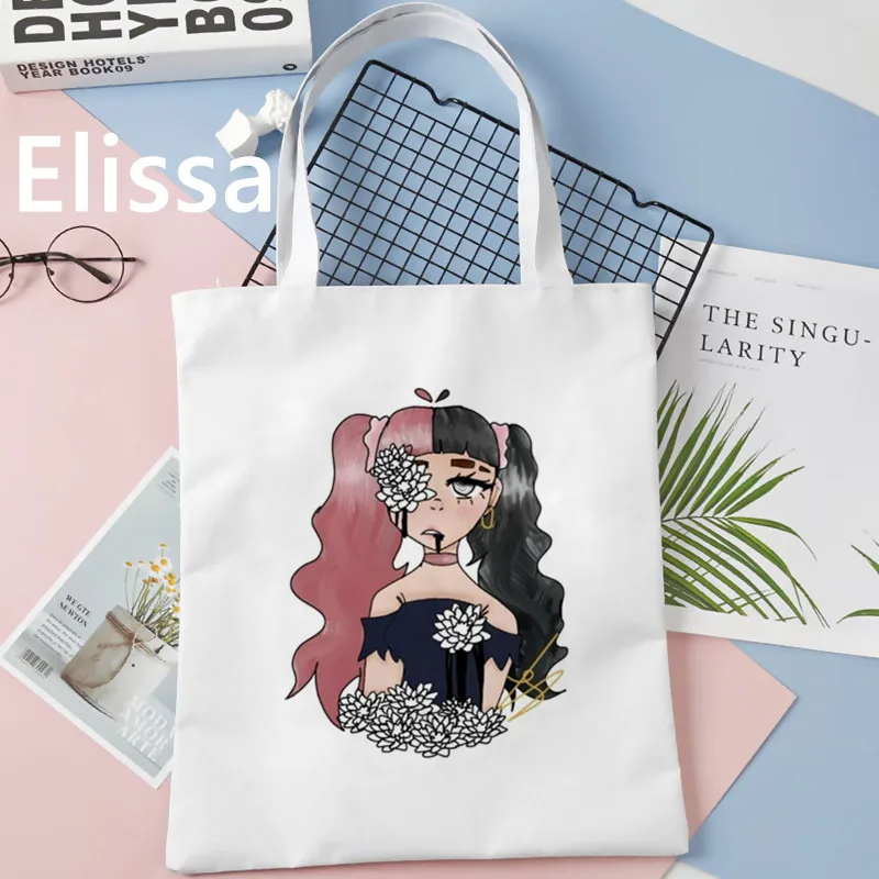 Torba na zakupy melanie martinez Print Tote płócienna torba na ramię kobiety wielokrotnego użytku zakupy i inne torebki dla dziewczynek