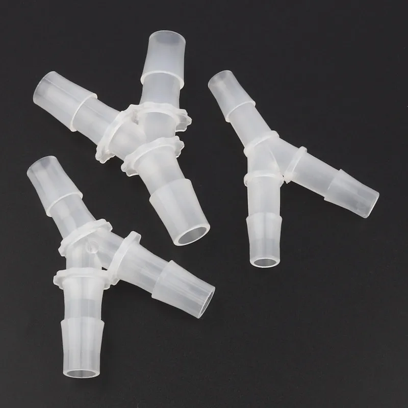5 sztuk/partia 7.9-15.8mm y-type Tee złącza PP plastikowe Pagoda stawy akwarium Fish Tank Aerator wąż złącze pompy powietrza armatura