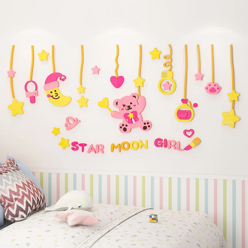 

WS221 Children's room ceiling decoration stickers cartoon warm bedroom bedside wall stickers kindergarten bedroom wall stickers