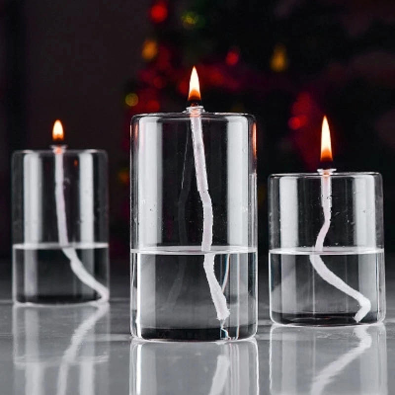 Handwerk Glas Öllampe Hochzeitsdekoration Freund Geschenk Glas Kerzenhalter Glas Zylindrische Öllampe Hochzeitsdekoration Geschenk
