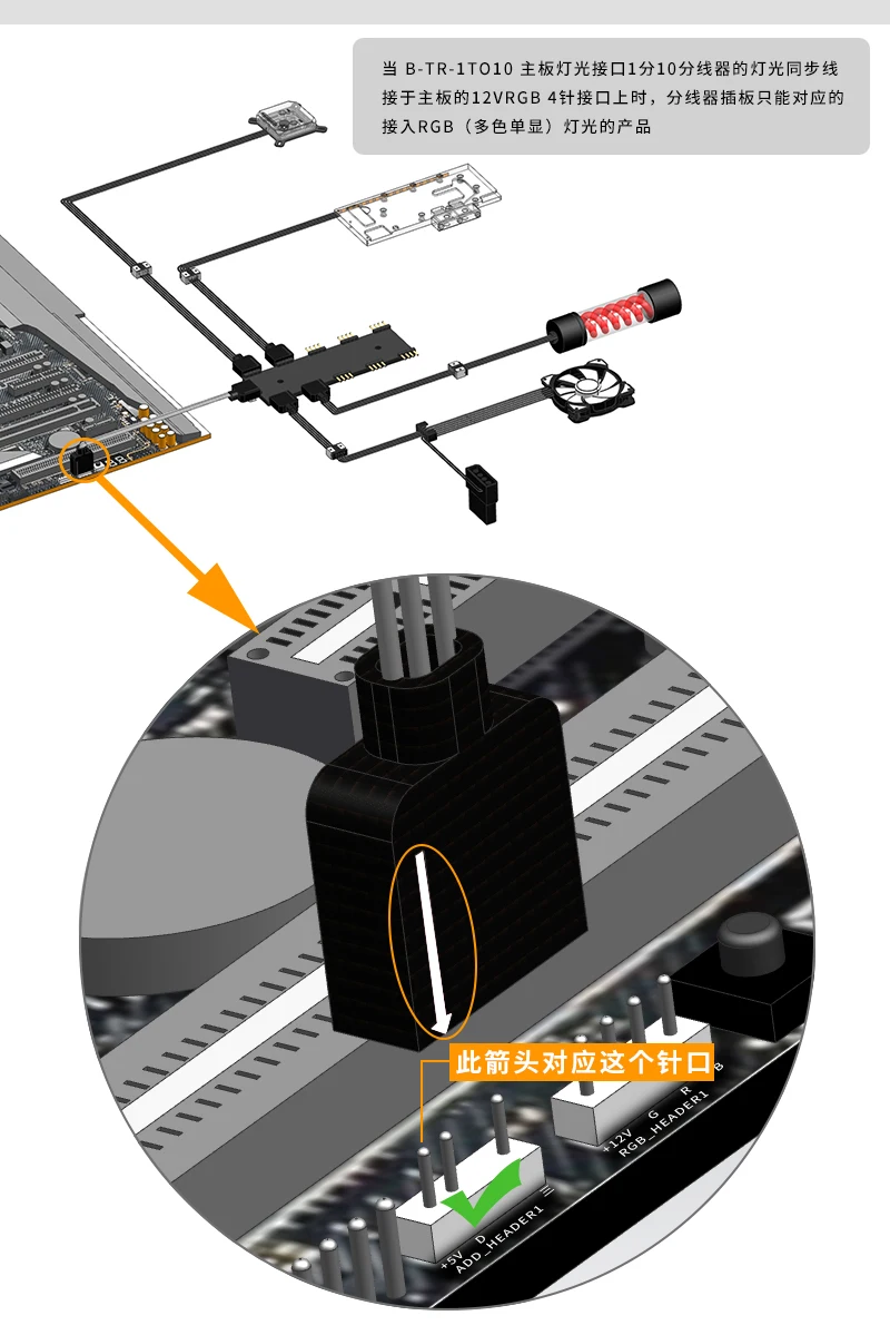 Bykski Rgb/A-RGB Hub/Rgb Header Verlengen 1 Om 10/Voor 4pin 12V Rgb/3PIN 5V Led Strip/Rgb Adapter