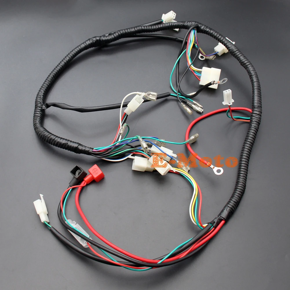 Electric Start Engine Wiring Harness Loom Multi-functional Switch Kit For 150cc 200cc 250cc Pit Quad Bike ATV Buggy