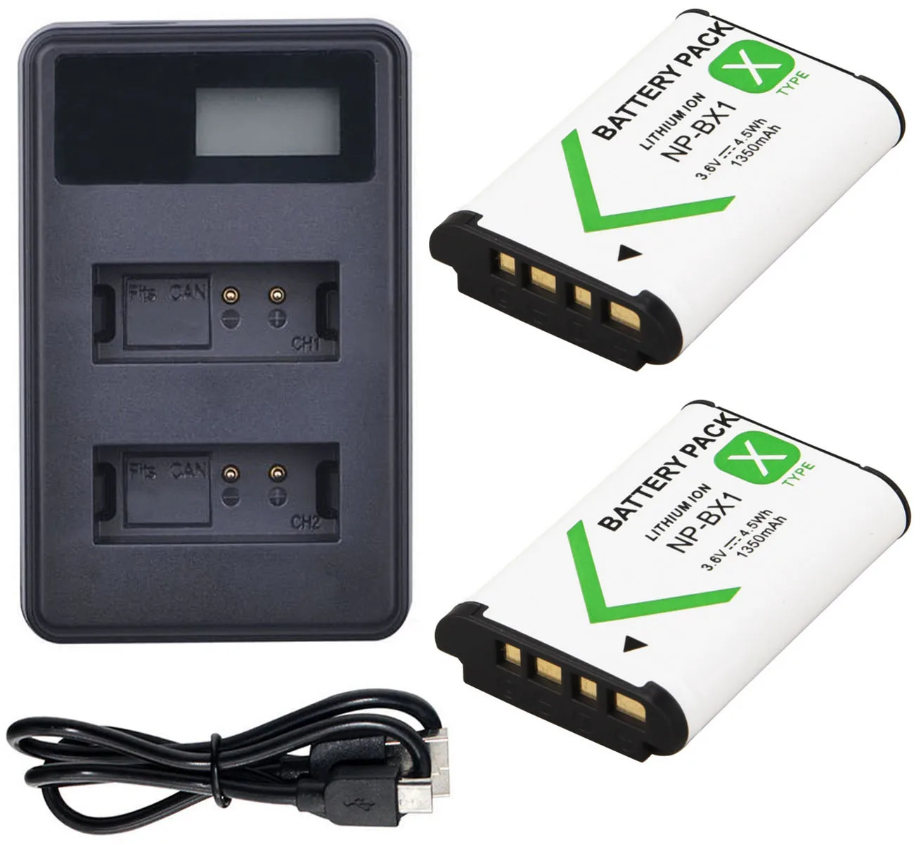 Battery +Charger for Sony HDR-AS50, HDR-AS100V, HDR-AS200V, HDR
