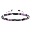 Adjustable 4mm Chakra Beads Bracelet Mini Natural Stone Agats Lava Tiger Eye Beaded Bracelets & Bangles Women Men Gift Jewelry