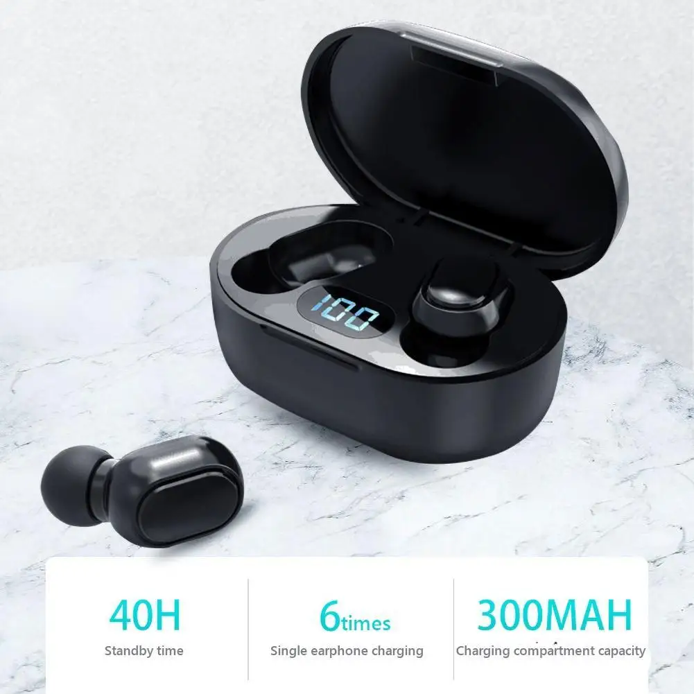 Mini Earbuds In-Ear Bluetooth Earphone Wireless Waterproof Stereo Sports Earbuds Sport Running Headset E7S With LED Display