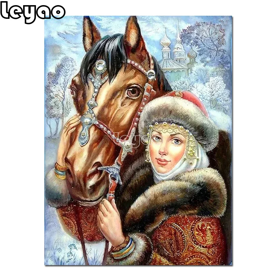 Fairytale art,Russian folk art 5D Full Square Round DIY Diamond Painting kits Diamond Embroidery Cross Stitch mosaic Decorative