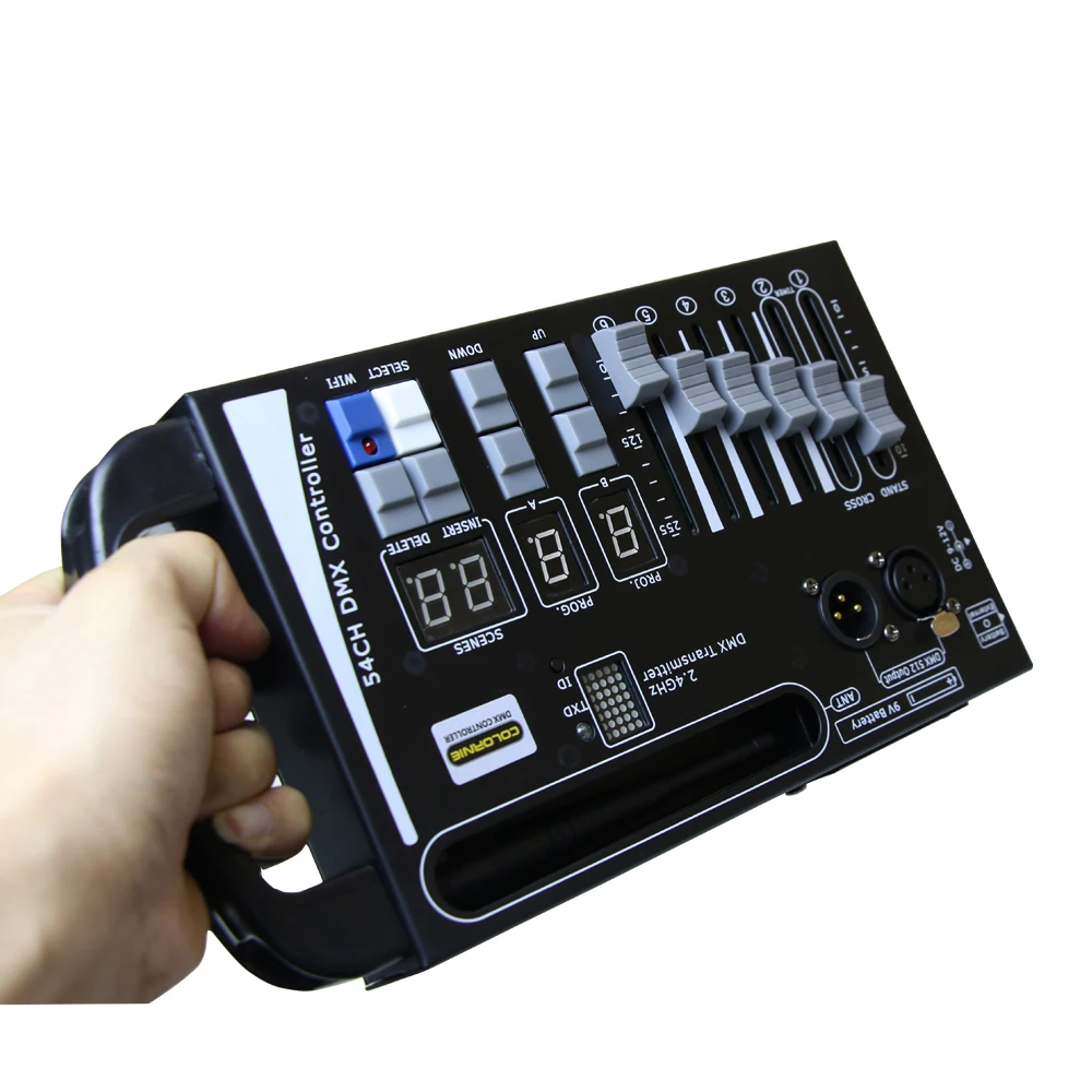 2023 New Wireless 54CH Dmx Console Stage Light MIni Controller Use 9V Battery or Power Bank