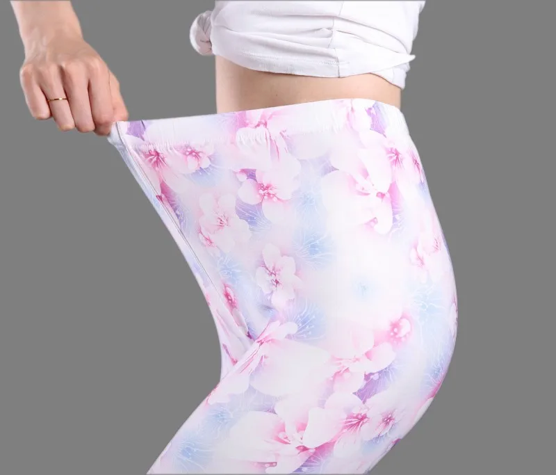 Mùa Xuân Và Mùa Hè Thể Thao Nữ Mềm Mịn In Hình Quần LEGGING KẺ SỌC Hoa Cao Giảm Béo Co Giãn Yoga Quần Jeggings