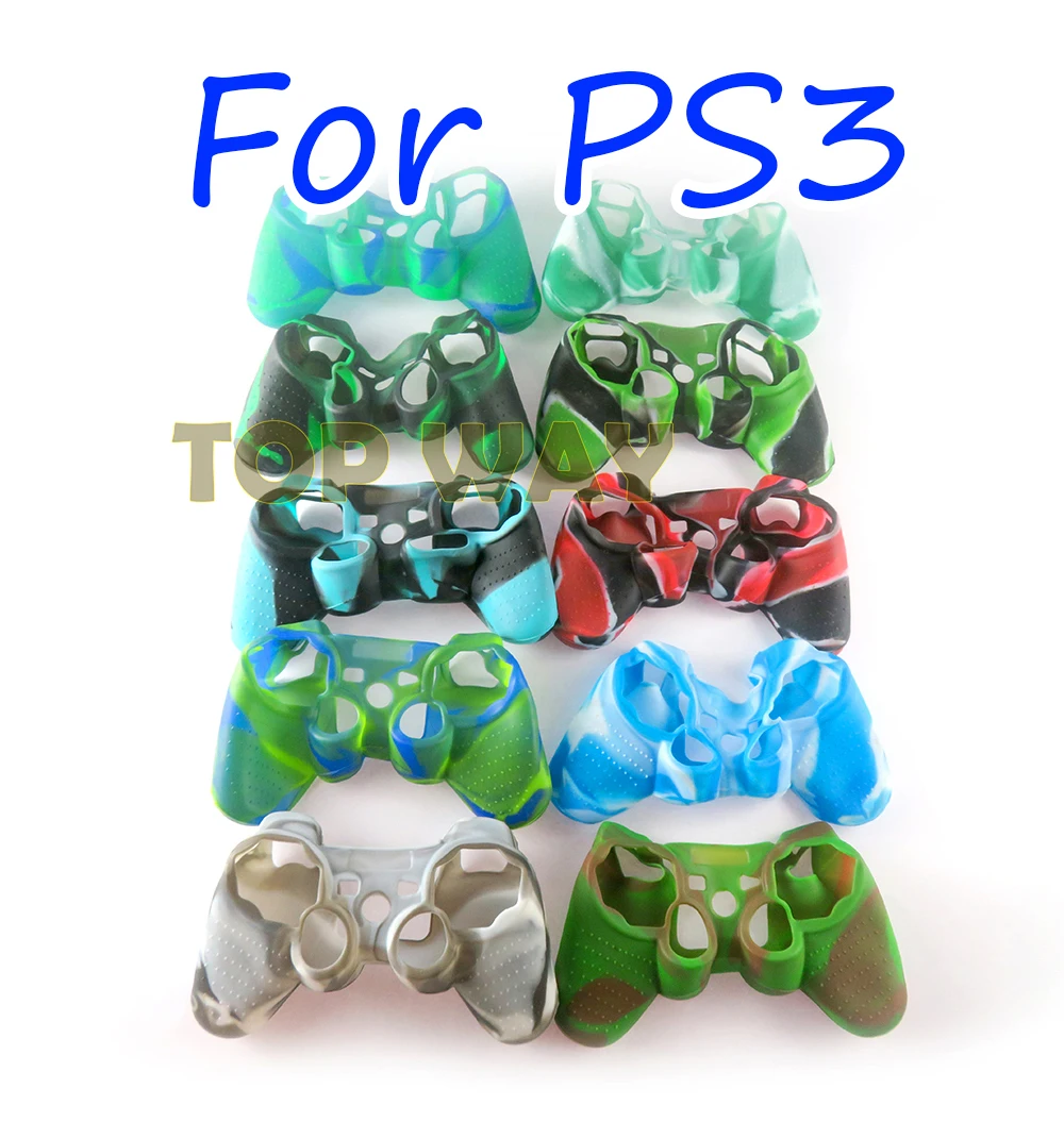 5PCS Protective Dual-Color Style Camouflage Silicone Case for PS3 Controller