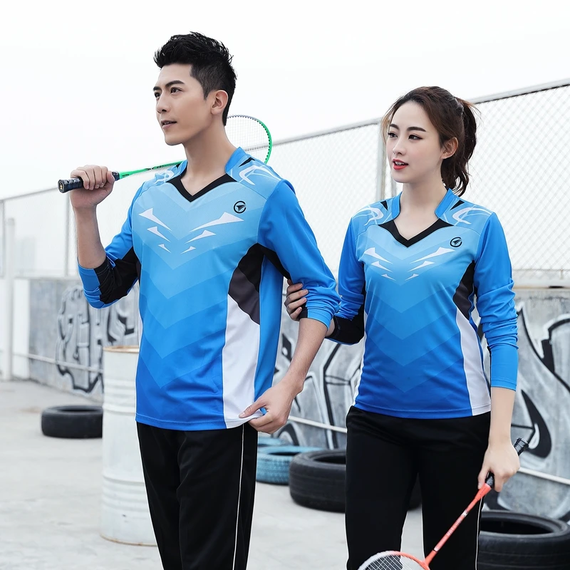 Long sleeve Badminton shirt Sportswear Tennis shirt Women/Men sports Table tennis clothes breathable exercise running shirts