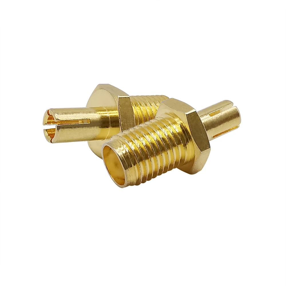 2 pces sma fêmea jack para ts9 macho plug rf conector coaxial TS9-SMA adaptador banhado a ouro