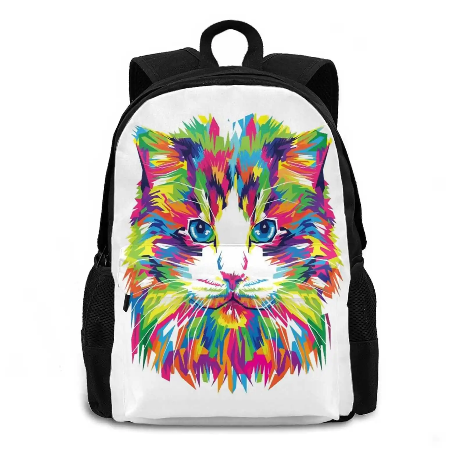 Gatto colorato Adolescente Studente universitario Zaino Modello Borse di design Gatti colorati Gatti Gattino Gatto Gattino Colori Amanti dei gatti Animali domestici