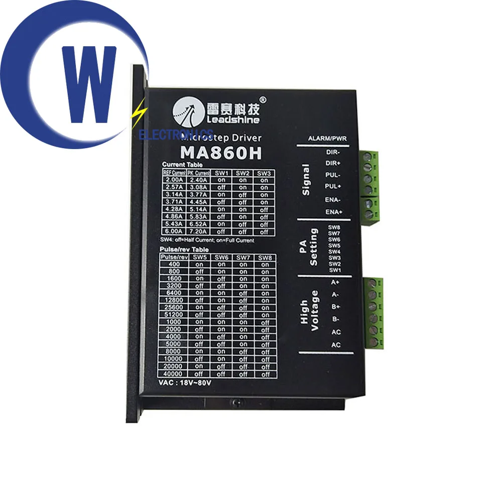 Leadshine-controlador de pasos DMA860H, DSP, microstep, AC18 ~ 80V, DC24-80V, 2 fases