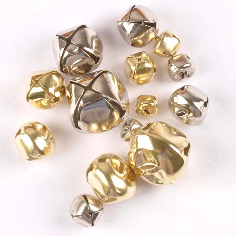 Gold Silver Small Jingle Bells Pendants For DIY Crafts Party Decoration Christmas Tree Metal Bells Home Ornaments Kid Gift c2683