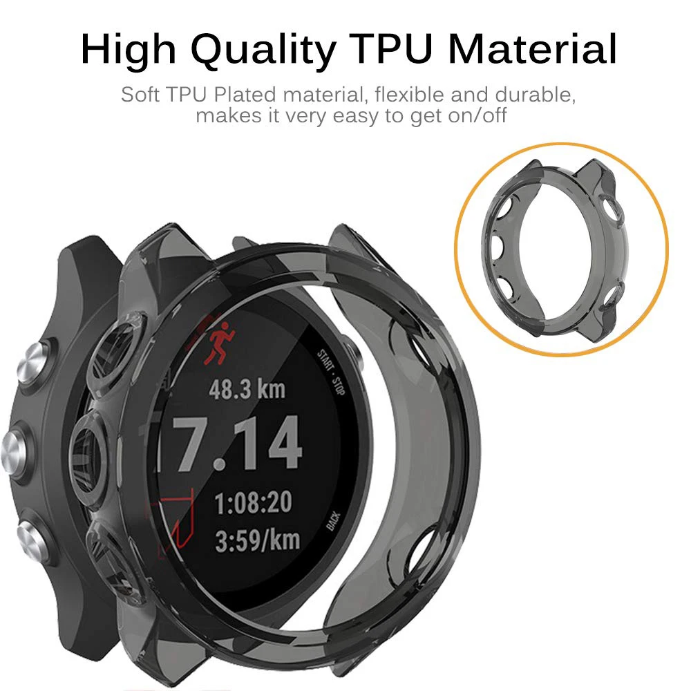 2 Trong 1 Tấm Bảo Vệ Ốp Lưng + Tấm Bảo Vệ Màn Hình Cho Garmin Forerunner 245 245 Âm Nhạc Mềm TPU Bảo Vệ vỏ Kính Cường Lực Phim