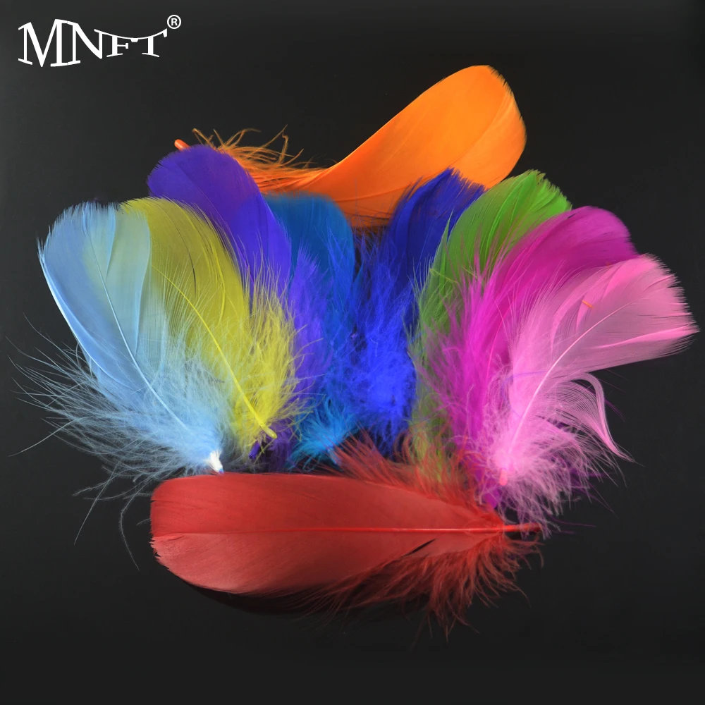 MNFT 100Pcs Assorted Mallard Flank Feather Fly Tying Material Duck Wing Feather For Nymphs Wet Dry Flies Making