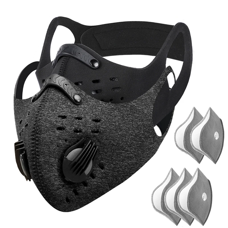 

Bike Face Mask With Filter Activated Carbon Mesh Cycling Half Facemask for Outdoor Sports Unisex Dust Reusable Masks