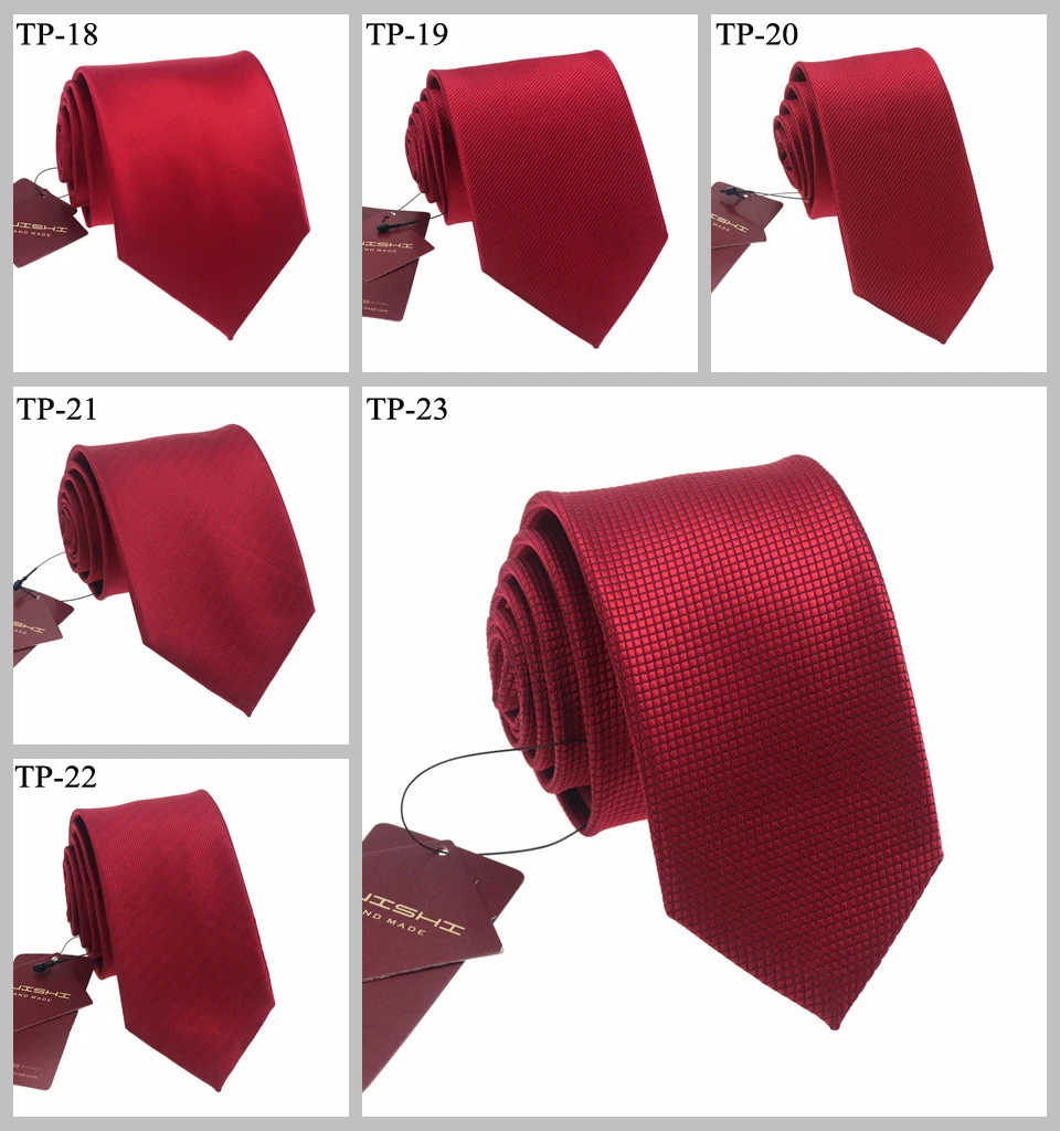 Elegante klassische Herrenkrawatte, rot, 8 cm, einfarbig, wasserdicht, 6 cm, für Herren, Business, Hochzeit, Geschenke, Party, Anzug, Accessoires – Detail 7