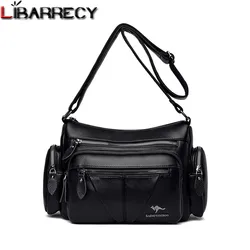 Casual Multipocket Designer Ladies Shoulder Bags Wysokiej jakości skórzane damskie torby kurierskie Solid Color Phone Bag Torby podróżne