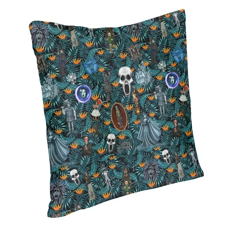 Personalized Haunted Mansion Tiki Pillow Cover Home Decorative Scary Halloween Ghost Skull Cushion Cover for Living Room