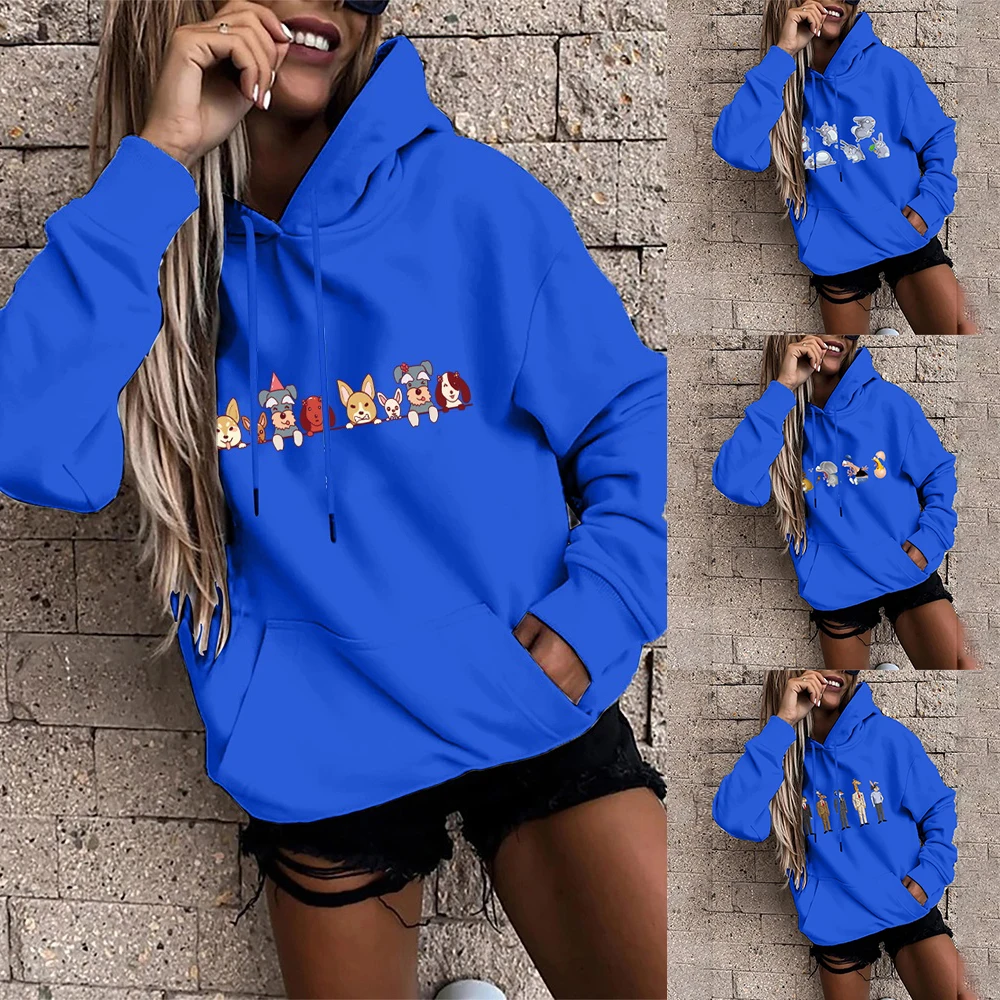 

Sweatshirt Lazy Style Casual Long-sleeved Hoodie Pullover Fall/winter Pocket Polyester Cotton Warm Fashion Couple Streetwear