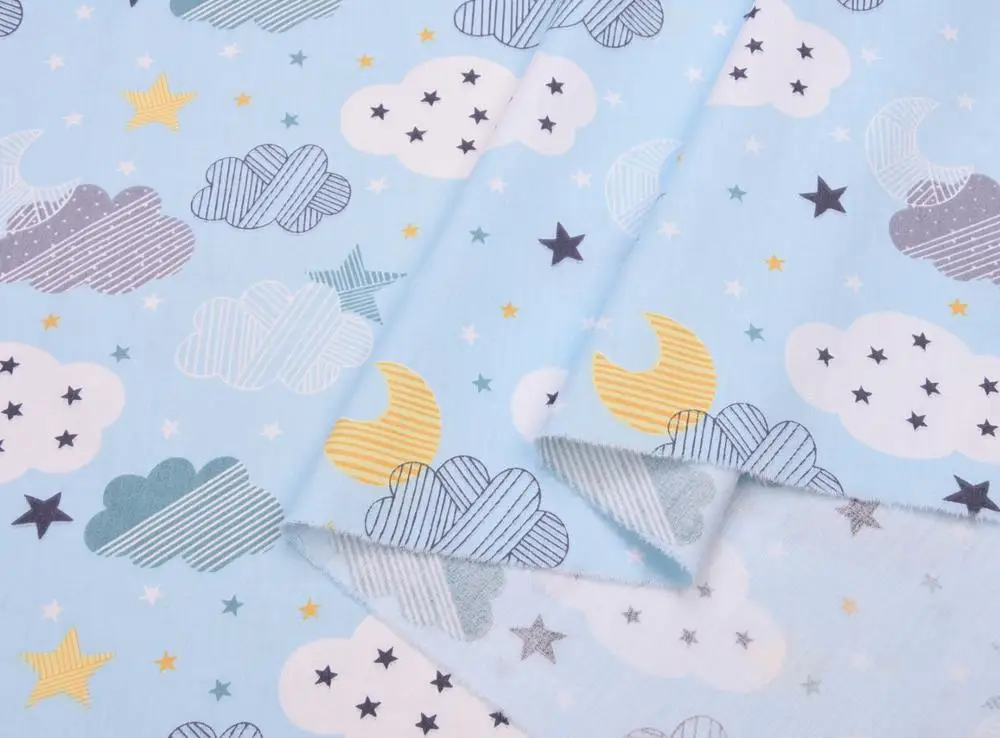 Moon Star Cloud cucito fai da te Patchwork Quilting Fat Quarter Tecido vestiti Tilda per la casa foglio tessuti Twill 100% cotone tessuto