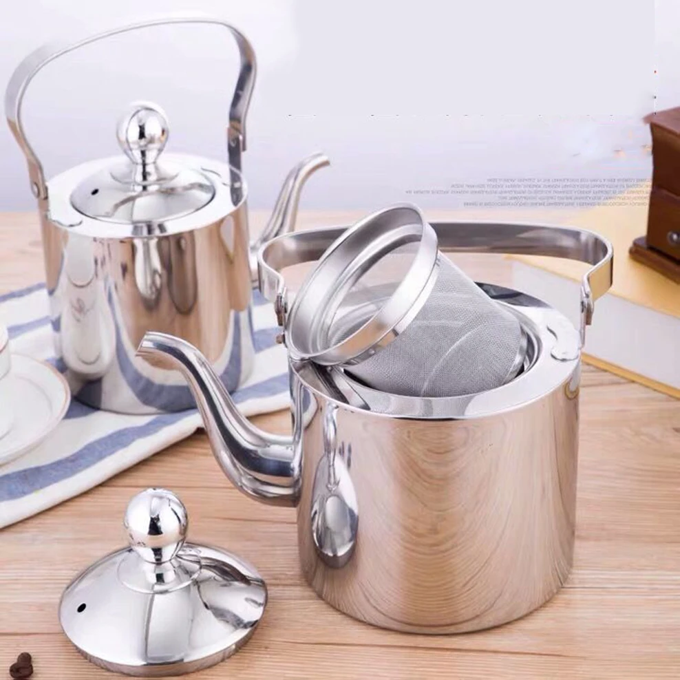 2L Stainless Steel Teapot With Filter For Induction Cooker Boiling Water Pot For Home Large Capacity Boiling Kettle For Kitchen