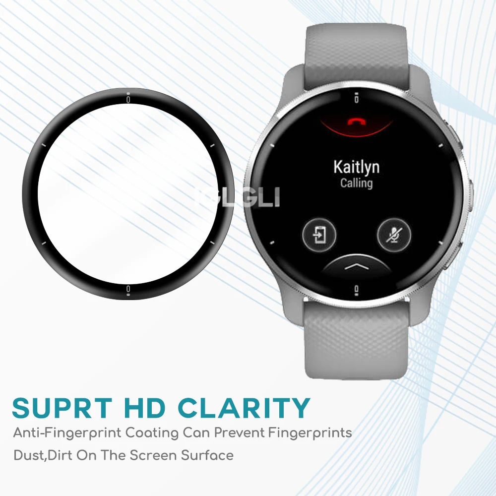 2 Stuks Beschermende Film Voor Garmin Venu 2 Plus Smart Horloge Anti Kras Gebogen Soft Screen Protector Cover Accessoires (niet Glas)