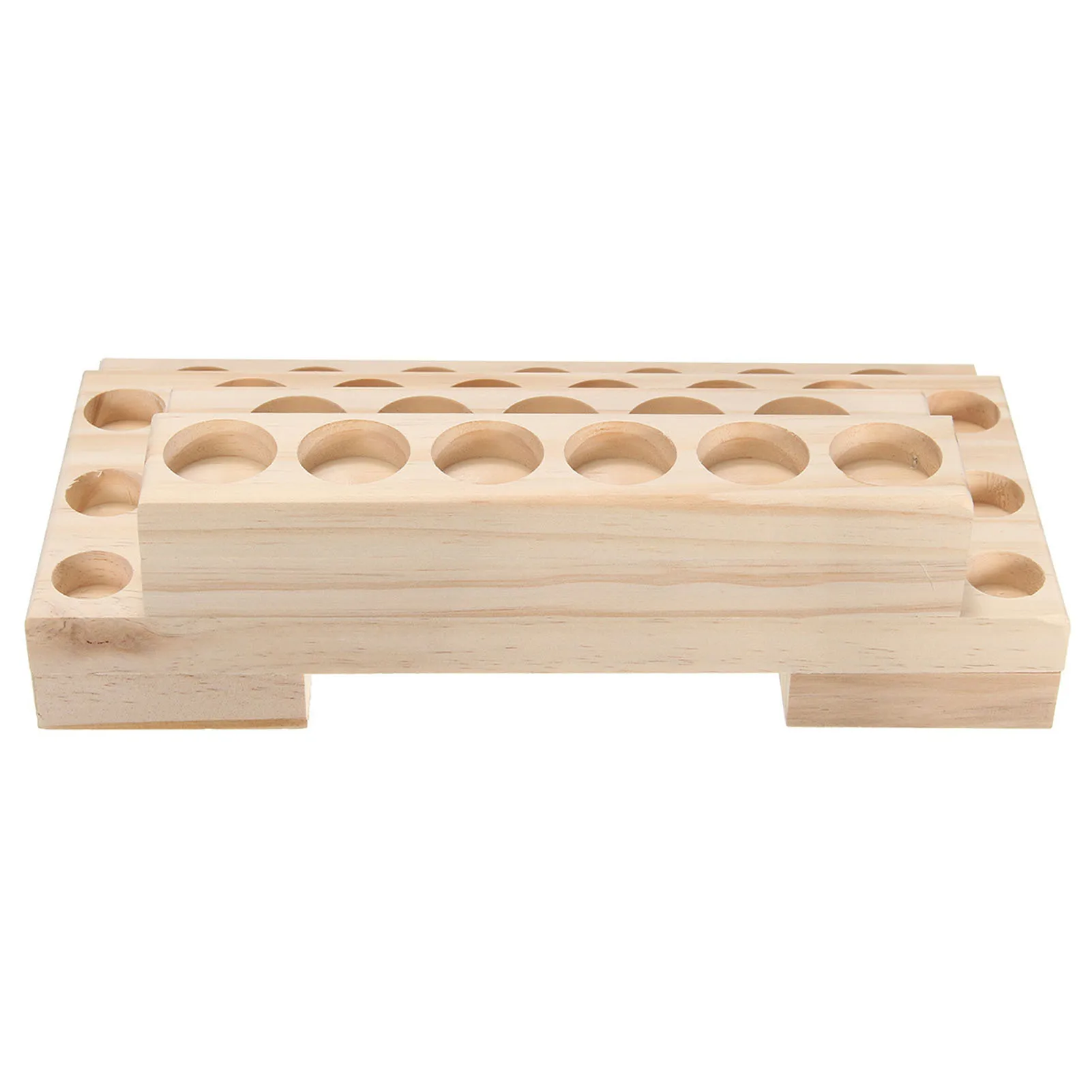 Caja de almacenamiento de aceite esencial, estante de madera de 4 niveles con 30 ranuras, organizador de botellas, soporte de exhibición de aceite esencial