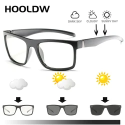 HOOLDW New Polarized Driving Photochromic Sunglasses Men Day Night Driving Goggles Chameleon Sun Glasses Change Color Eyewear