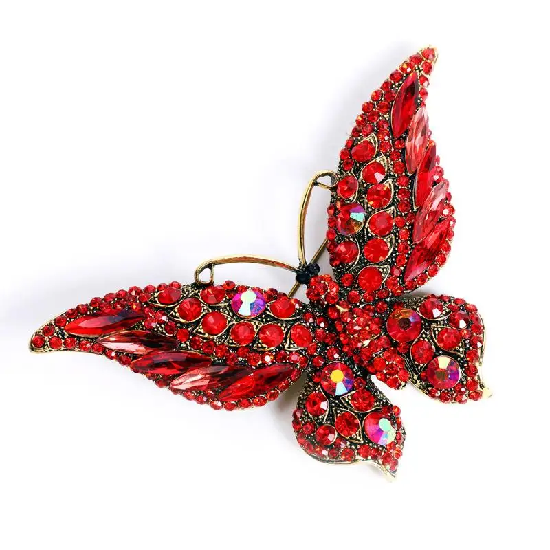 Luxury Exquisite Full Inlaid Zircon Butterfly Brooch Fashion Ladies Brooch Ladies Wedding Party Dress Pin Jewelry Gift image 5