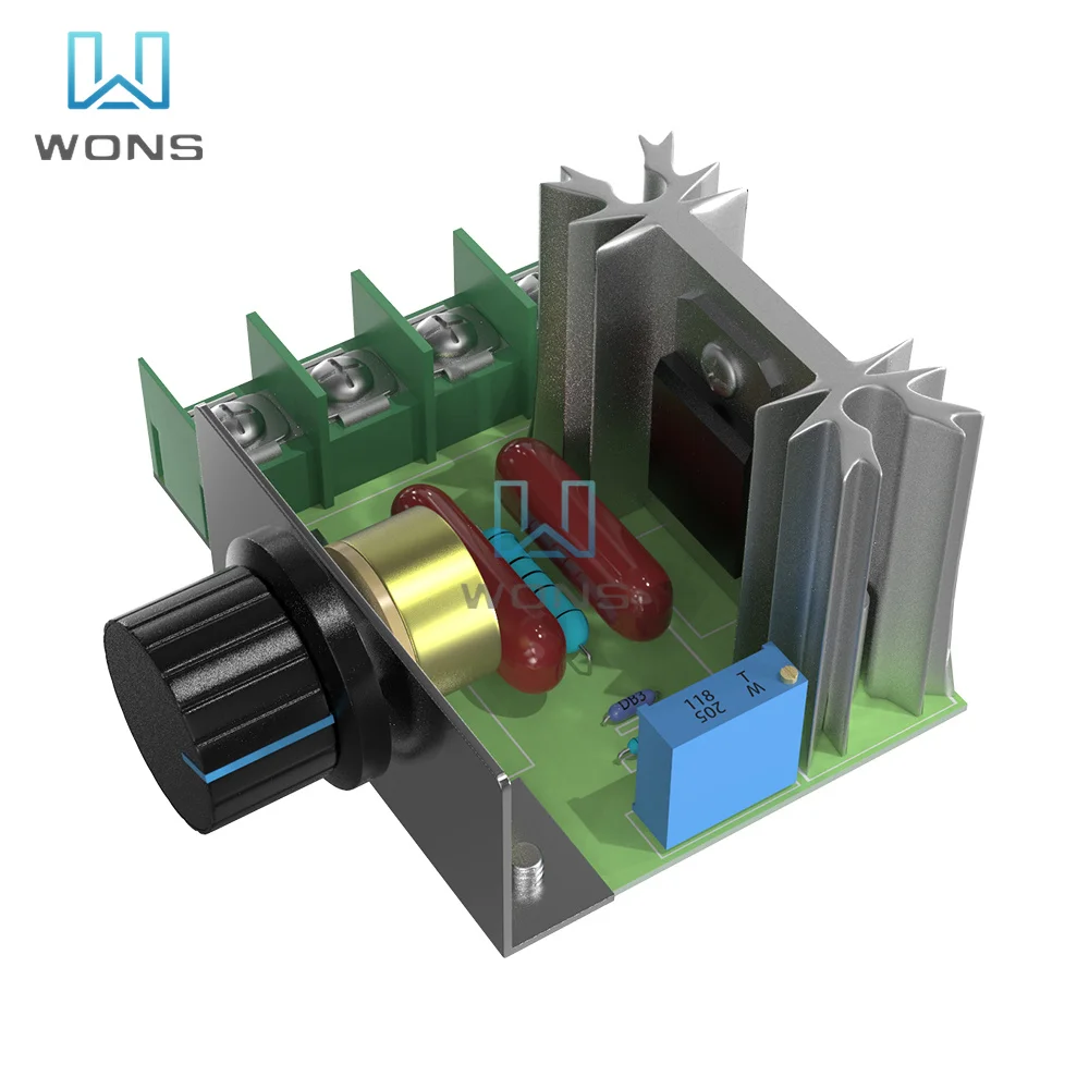 1PCS AC 220V 2000W PWM Motor Speed Controller Adjustable Dimming Dimmers Motor Electronic Voltage Regulator Thermoregulation