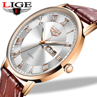 LIGE Men Watches Top Brand Luxury Ultra-Thin Sport Quartz Wrist Watch Mens Fashion Leather Waterproof Casual Clock Male Relogio