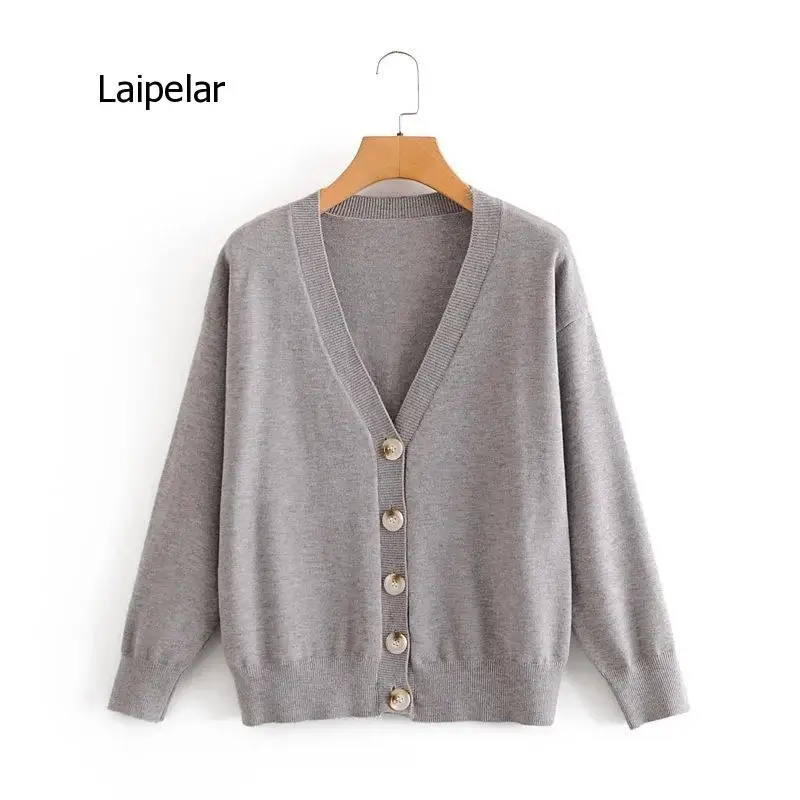 Women Oversized Thick Loose Knitted Cardigan Sweater Vintage Long Sleeve Button-Up Female Outerwear Chic Tops