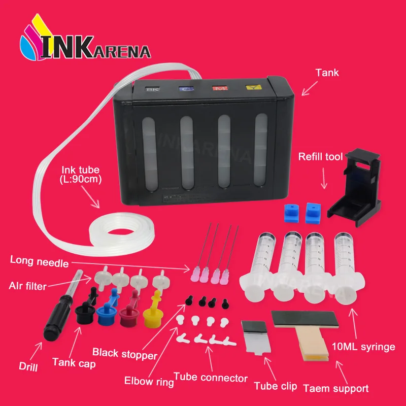 INKARENA CISS Ink Kit PG 545 CL 546 ciss Tank Continuous Ink Supply System For Canon PG-545 CL-546 PG545 CL546 Printer 4 Color