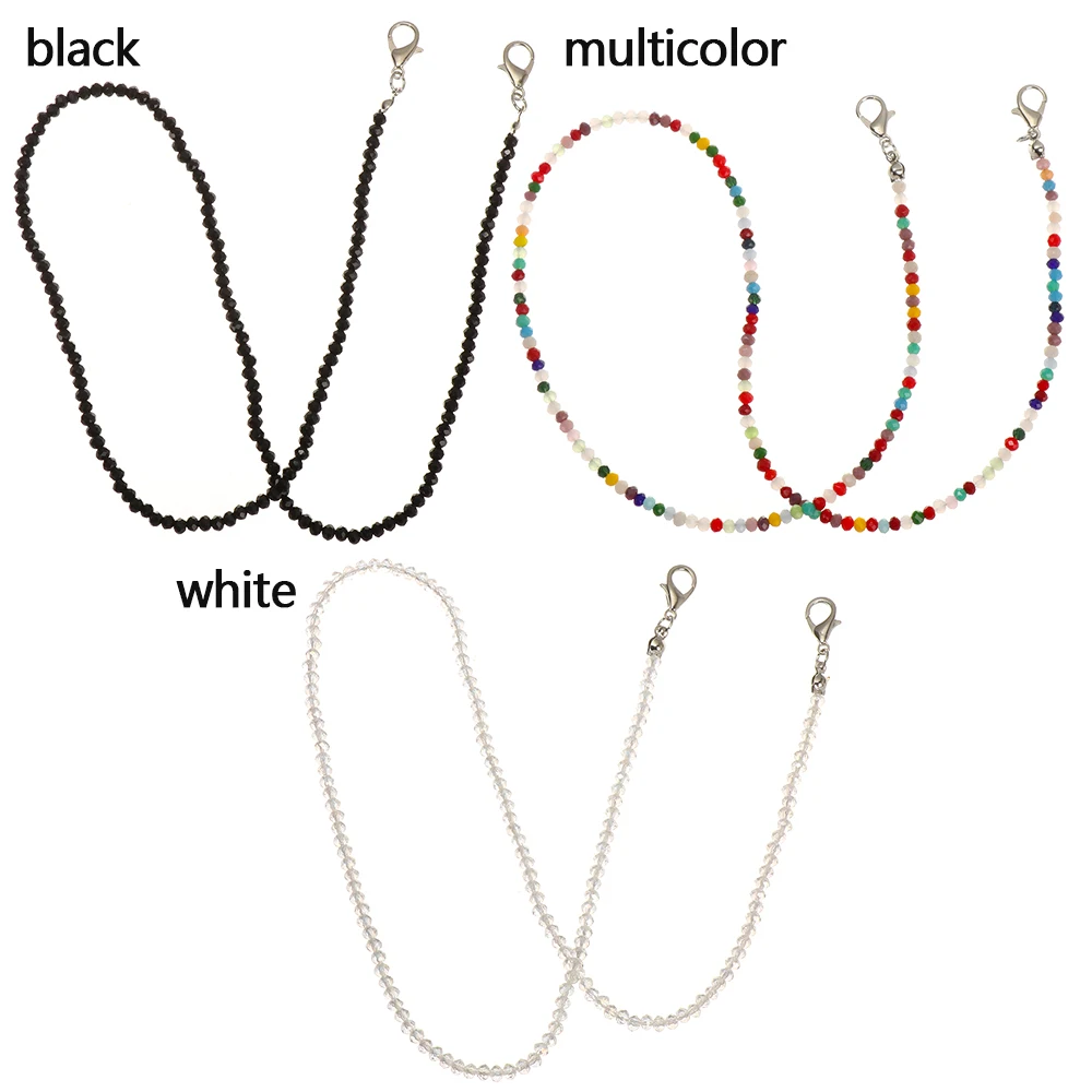 1Pc Fashion Unisex Rhinestone Beaded Chain Glasses Lanyard Face Mask Strap Wire Holder Anti-lost Accessory Necklace