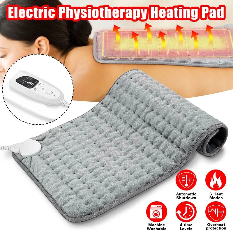 120W Electric Heating Pad Timer For Shoulder Neck Back Spine Leg Pain Relief Winter Warmer 76x40cm 60x30cm 40x30cm 110V 240V