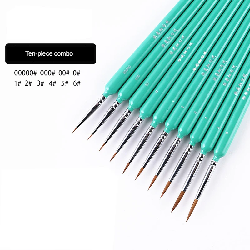 4/5/10pcs Miniature Hook Line Pen art painting brushes weasel hair paint brush gouache watercolor oil paint artists Hand Painted