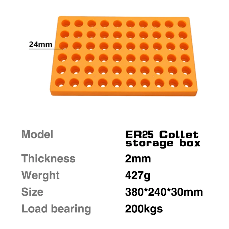 New ER collet storage box 60 hole ER25 and 35 hole ER32 collet plastic finishing rackSpecial for CNC machine tools