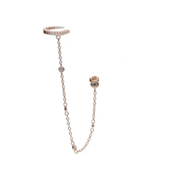 Korean Version 925 silver Jewelry Tassel Earrings Fashion Retro Long chain Earrings Chain Metal cuff Earrings