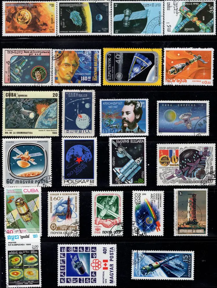 

50Pcs/Lot Satellite Space Stamps Topic All Different From Many Countries NO Repeat Postage Stamps with Post Mark for Collecting