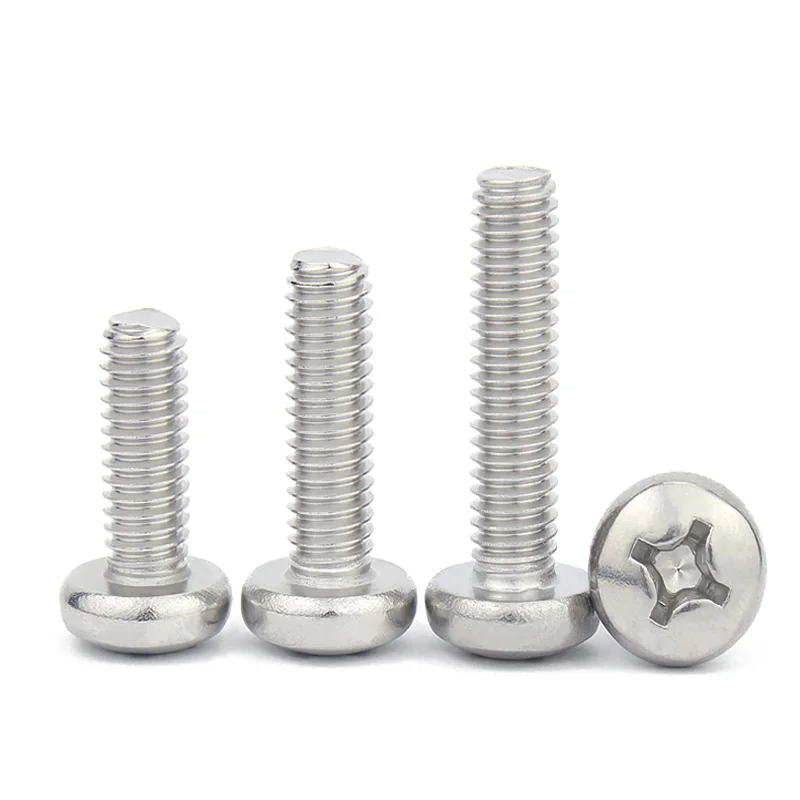 5/50pcs UNC/UNF 2# 3# 4# 5 6 8 10 12# 5/32-32 1/4-20 5/16-18 3/8-16 304 Stainless Steel Cross Round Phillips Pan Head Screw Bolt