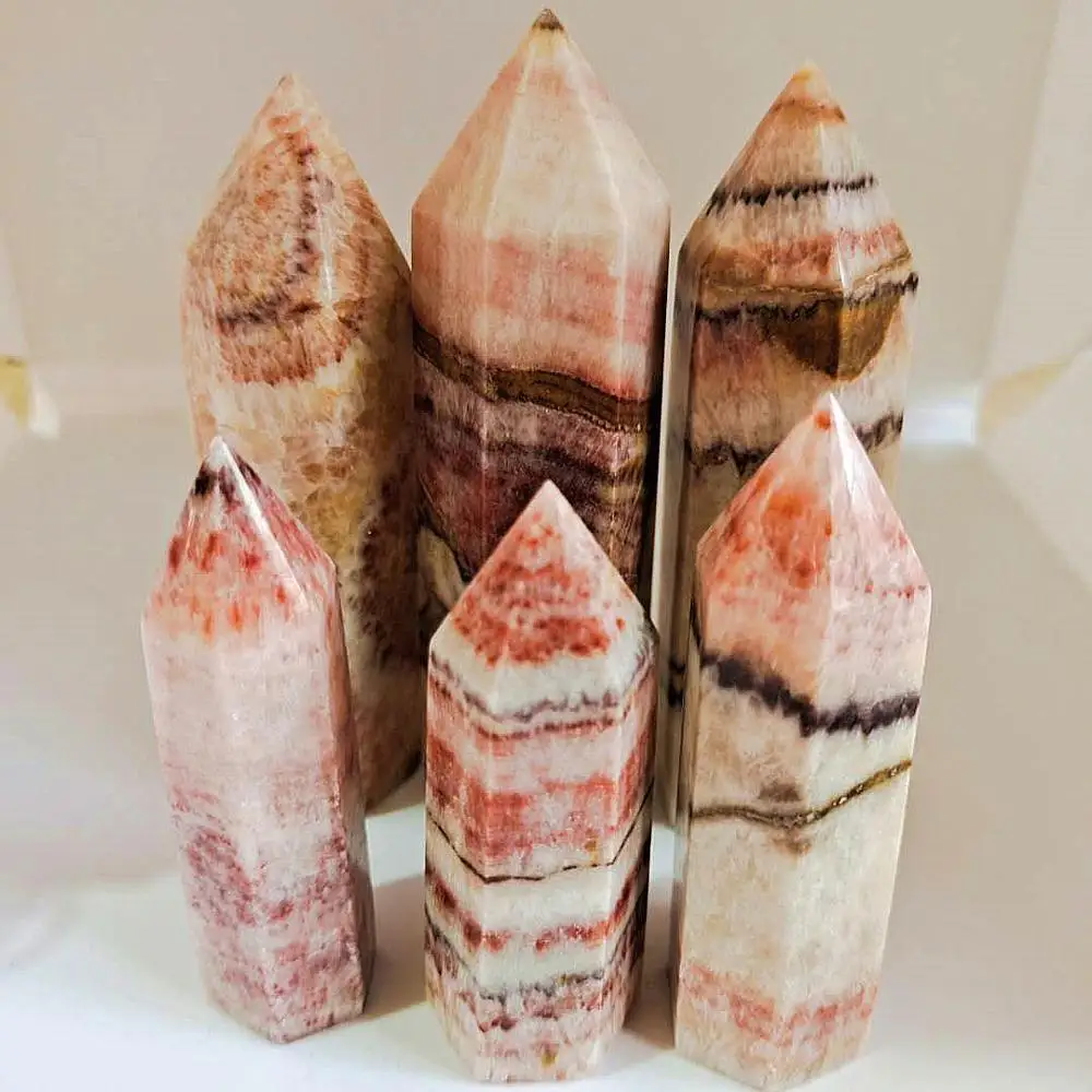 large unique natural Rhodochrosite wand point fengshui stone crystal tower mineral dispel negative energy healing