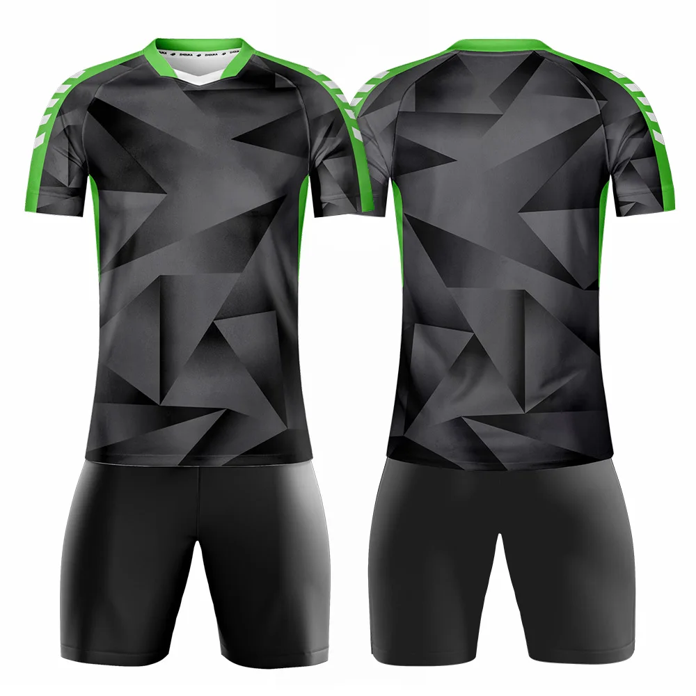 

2021 Summer Soccer Jerseys Football Uniform Sublimation Print Maker Camiseta Futbol Breathable Men's Football Clothes Sports Sui