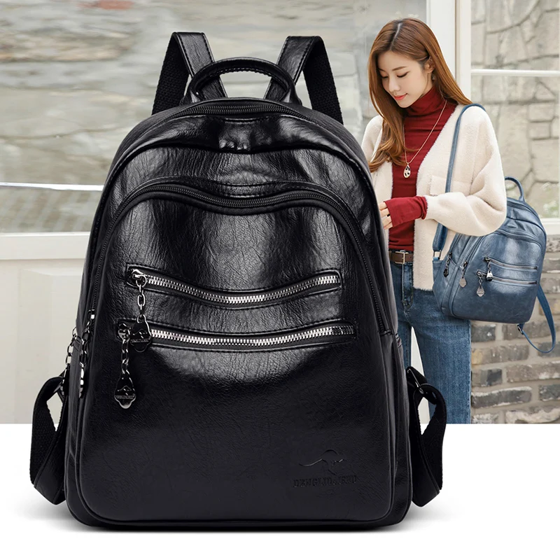 Bagpack Women Leather Backpack Designer Shoulder Bags For Women 2022 School Bags For Teenage Girls Mochila Feminina